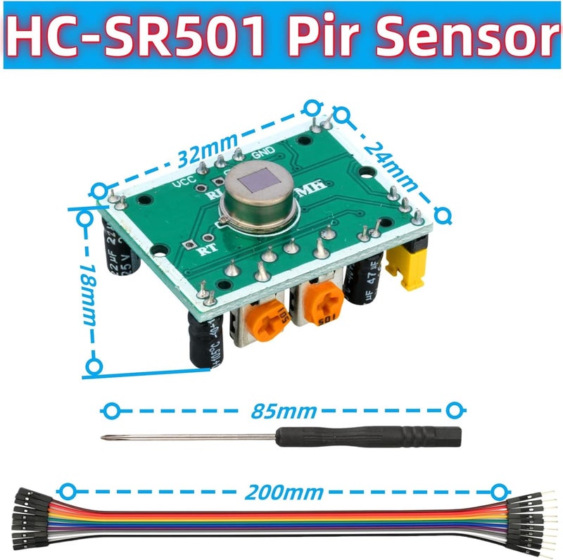 MTDELE 3 Pcs HC-SR501 PIR Motion Sensor Miniature Human Infrared Sensing Module Compatible with for Raspberry Pi Arduino Sensors - Image 2